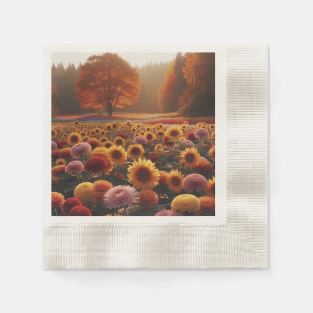 Serviette En Papier Arbres d'automne/terrain avec maman (Devant)