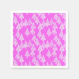 Serviette En Papier Arbres de Noël à fleurs modernes - orchidée rose