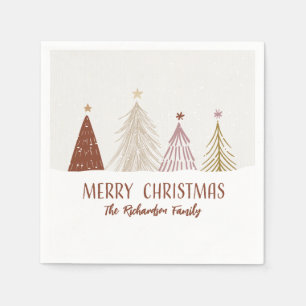Serviette En Papier Arbres de Noël festifs Fête de vacances Papier