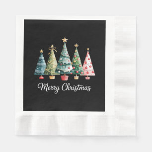 Serviette En Papier Arbres de Noël Merry Drôles Arc Santa Famille Esse