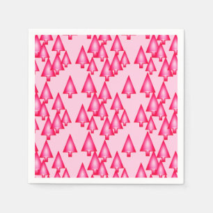 Serviette En Papier Arbres de Noël métalliques modernes - rose fuchsia