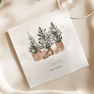 Serviette En Papier Arbres de Noël Rustiques d'Hiver Baby Shower
