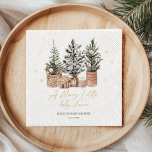 Serviette En Papier Arbres de Noël Une Petite Fête de Bébé Joyeuse