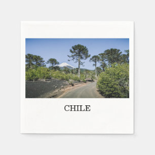 Serviette En Papier Arbres puzzle de singe près d'un volcan au Chili