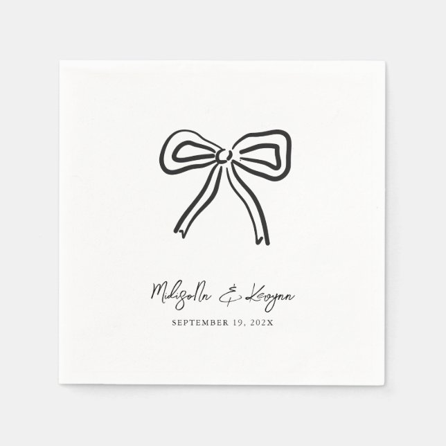 Serviette En Papier Arc Bow personnalisé pour mariage  (Devant)
