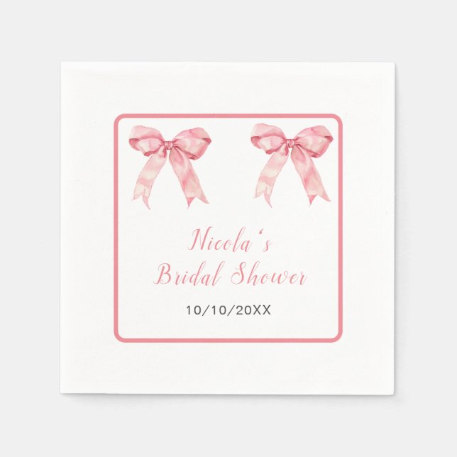 Serviette En Papier Arc Bridal Shower Rose Mignonne (Devant)