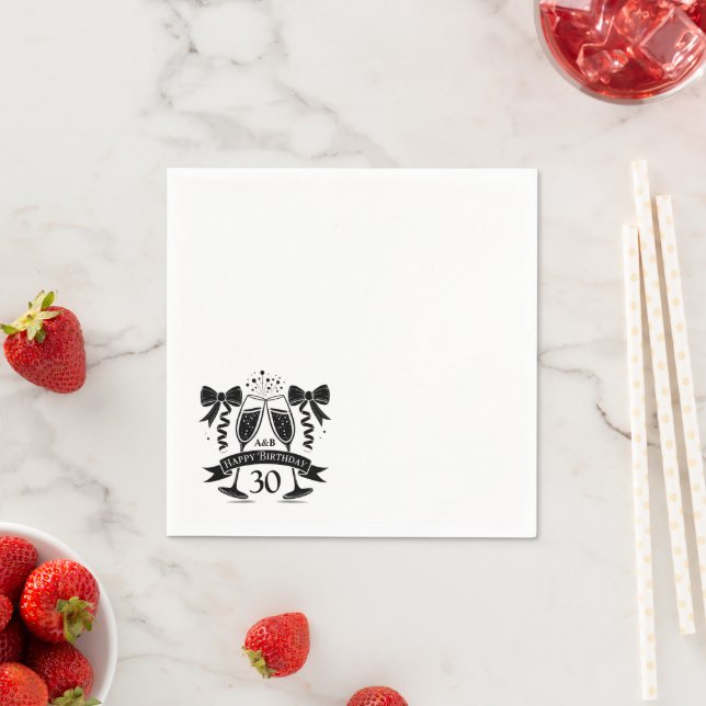 Serviette En Papier Arc de Champagne d'anniversaire (En situation)