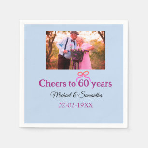 Serviette En Papier Arc doré félicite pour les 60 ans de mariage