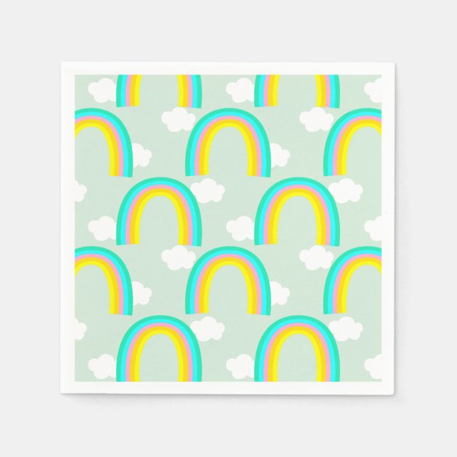 Serviette En Papier Arc-en-ciel avec Bleu Nuage (Devant)