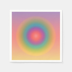 Serviette En Papier Arc-en-ciel Coloré Espace de Cercles Concentriques