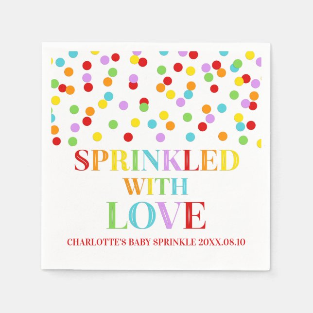 Serviette En Papier Arc-en-ciel Confetti saupoudré d'Amour Baby Sprink (Devant)