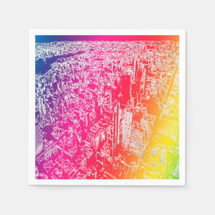 Serviette En Papier Arc-en-ciel de Manhattan