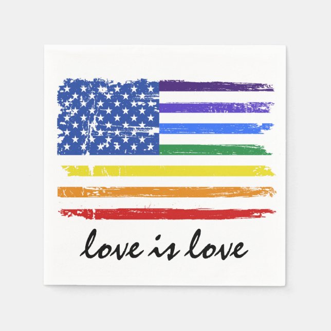 Serviette En Papier Arc-en-ciel gay pride (Devant)