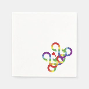 Serviette En Papier Arc-en-ciel, mains colorées