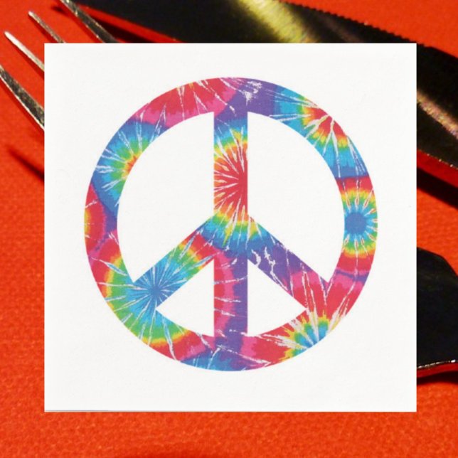 Serviette En Papier Arc-en-ciel Peace Sign Napkins 60s Soixante (Créateur téléchargé)