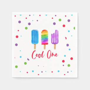 Serviette En Papier Arc-en-ciel Pop Cool One 1er Anniversaire