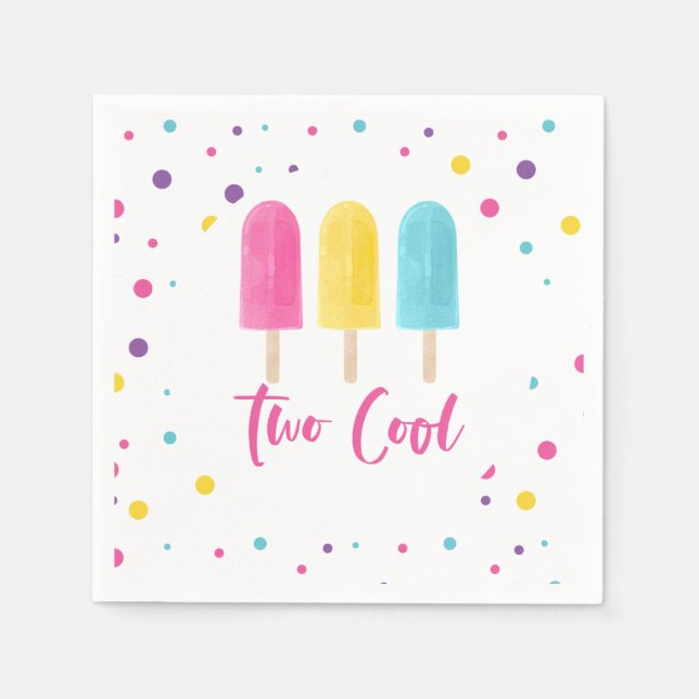 Serviette En Papier Arc-en-ciel Pop Deux Cool 2e Anniversaire (Devant)