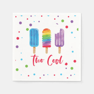 Serviette En Papier Arc-en-ciel Pop Deux Cool 2ème Anniversaire
