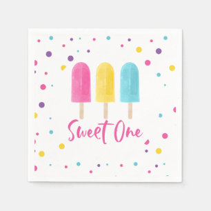 Serviette En Papier Arc-en-ciel Pop Sweet One 1er Anniversaire