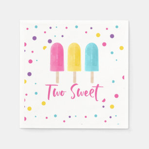 Serviette En Papier Arc-en-ciel Pop Two Sweet 2e Anniversaire
