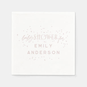 Serviette En Papier Arc en ciel rose moderne et étoiles Baby shower bl