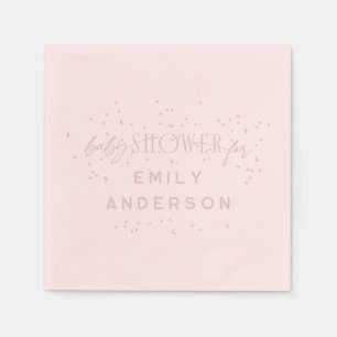 Serviette En Papier Arc en ciel rose moderne et étoiles Baby shower ro