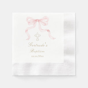 Serviette En Papier Arc en ciel ruban rose bébé fille