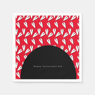Serviette En Papier Arc et motif de cœurs de la Saint-Valentin