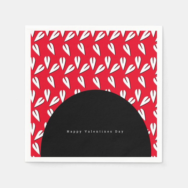 Serviette En Papier Arc et motif de cœurs de la Saint-Valentin (Devant)