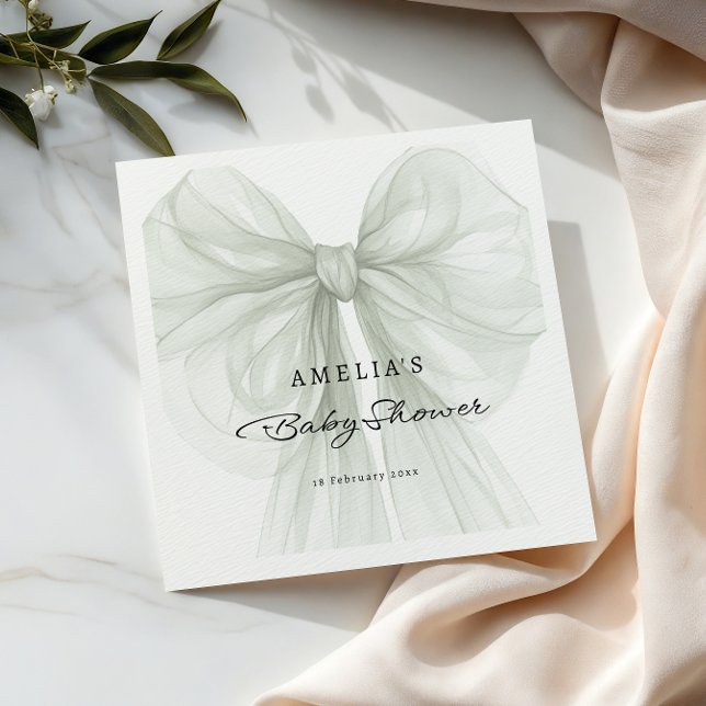 Serviette En Papier Arc Simple en Sauge Bébé Neutre (Créateur téléchargé)