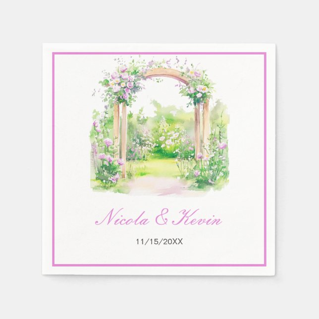 Serviette En Papier Arche de mariage florale de printemps (Devant)