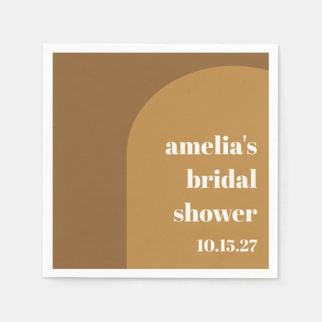 Serviette En Papier Arche de mariage personnalisée Rétro Brun Automne  (Devant)