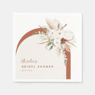 Serviette En Papier Arche florale Boho Terracotta