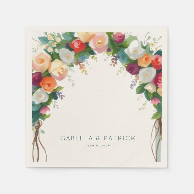 Serviette En Papier Arche florale pastel romantique (Devant)