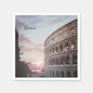 Serviette En Papier Architecture antique Rome coucher de soleil ville