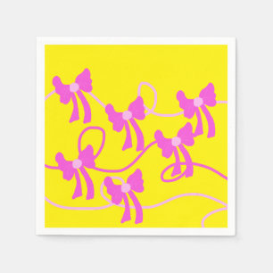 Serviette En Papier Arcs dessinés à la main rose jaune Amoureux