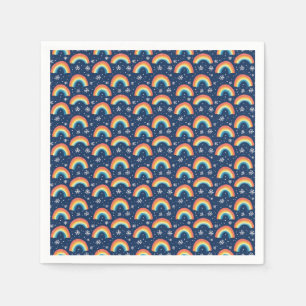 Serviette En Papier Arcs-en-ciel colorés et flocons de neige