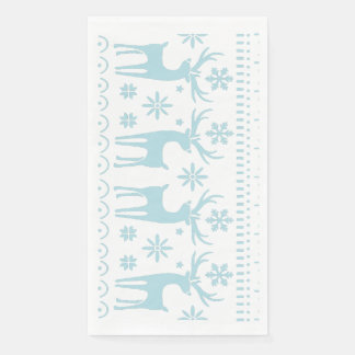 Serviette En Papier Arctic Blue Folk Art thème hiver