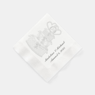 Serviette En Papier Argent, 25e anniversaire du Mariage