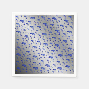 Serviette En Papier argent, dauphin, poisson, nature, aquatique, desig