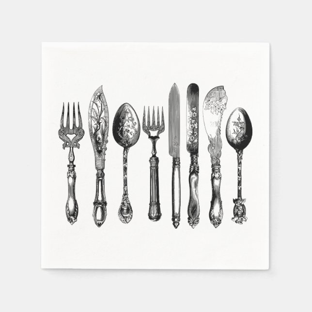 Serviette En Papier argenterie victorienne (Devant)