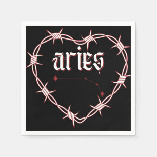 Serviette En Papier Aries Constellation Art céleste gothique foncé
