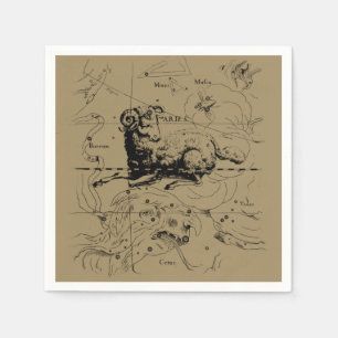 Serviette En Papier Aries Constellation Hevelius 1690 March 21 - Apr19