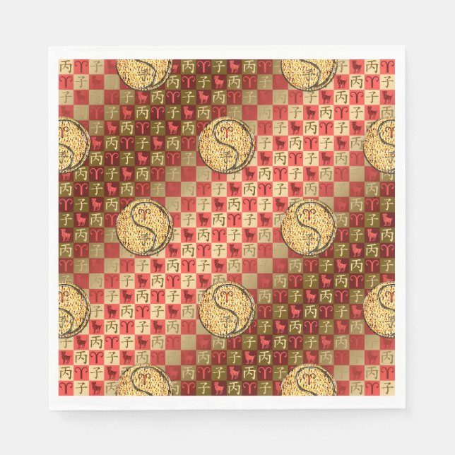 Serviette En Papier Aries et rat de feu (Devant)