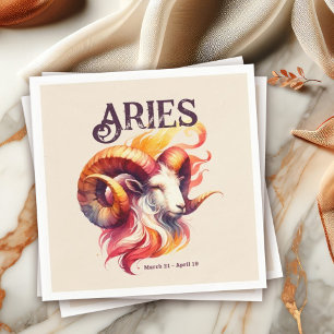 Serviette En Papier Aries Zodiac fête d'anniversaire à thème