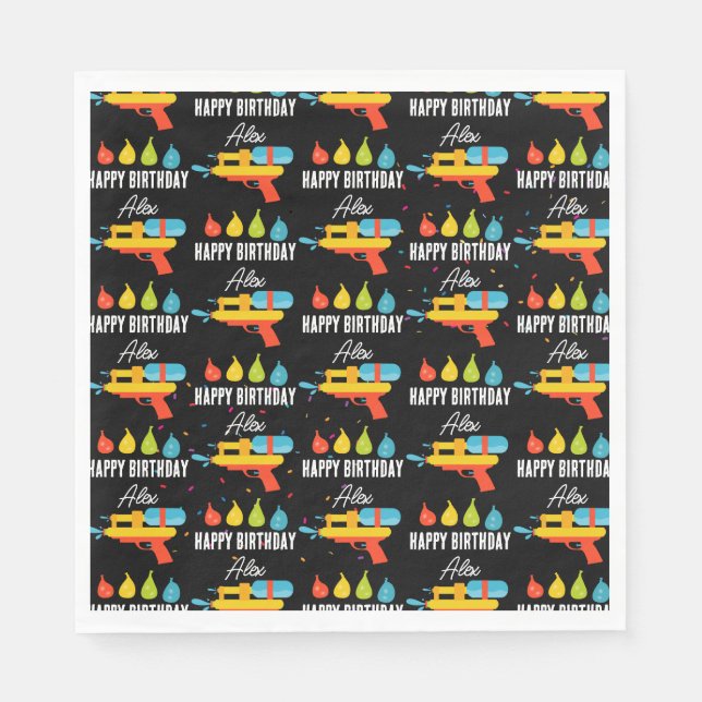 Serviette En Papier Arme à eau et ballons fête d'été (Devant)