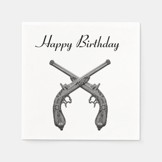 Serviette En Papier Armes joyeuses Anniversaire (Devant)