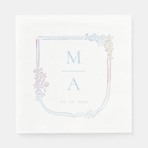 Serviette En Papier Armoiries de Boho - initiales pastel