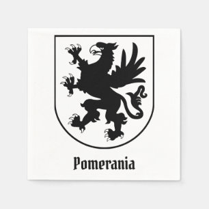 Serviette En Papier Armoiries de Poméranie Noir et Blanc Héraldique