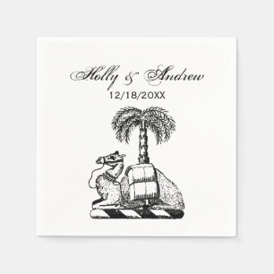 Serviette En Papier Armoiries de Preppy Heraldic Camel Palm Tree